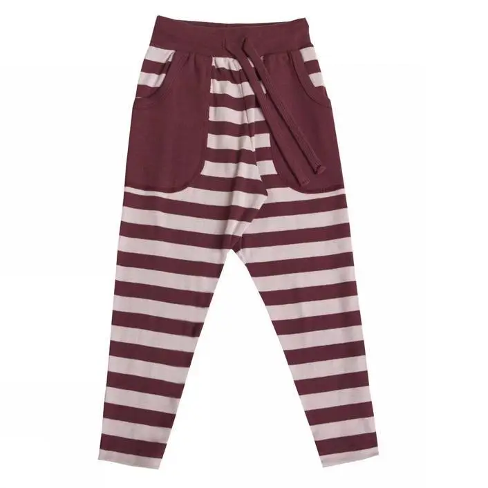 Baggy Bukser i Blomme og Lys Lilla Striber - Must-have!