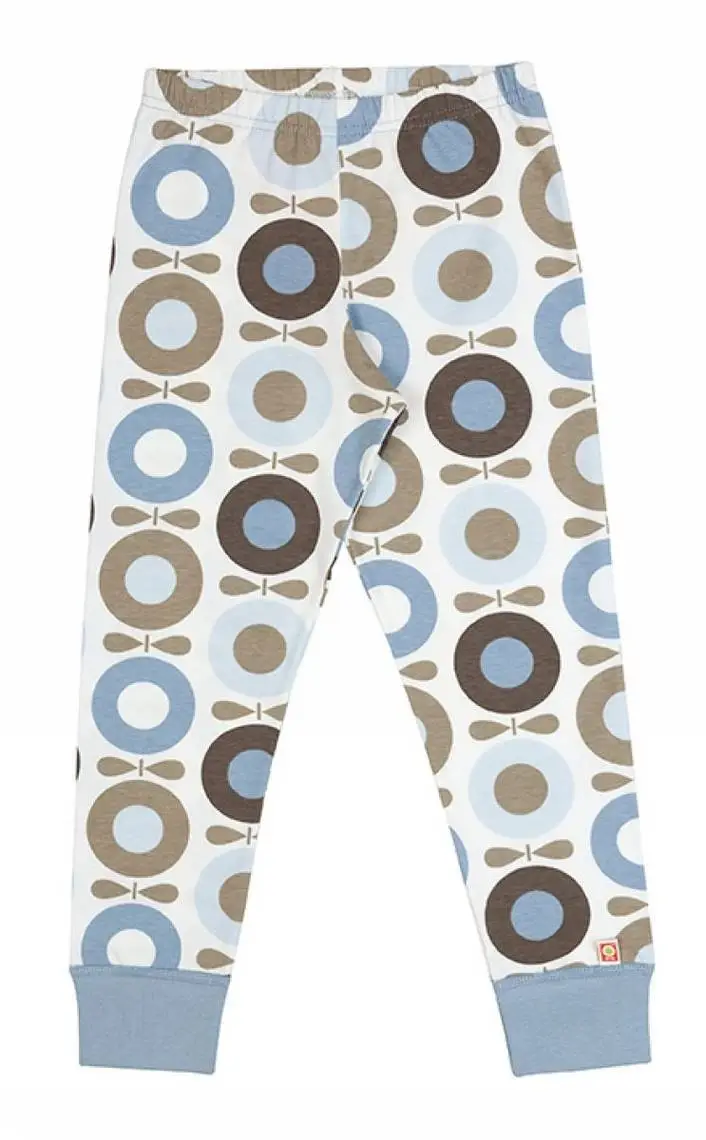 Æbleprint Leggings i Lyseblå og Brun fra Katvig - Must-Have!