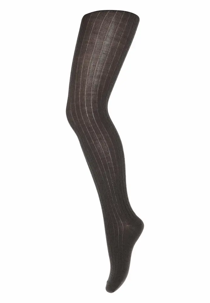 Basic Rib Strømpebuks   Dark Brown   80 fra Mp Denmark