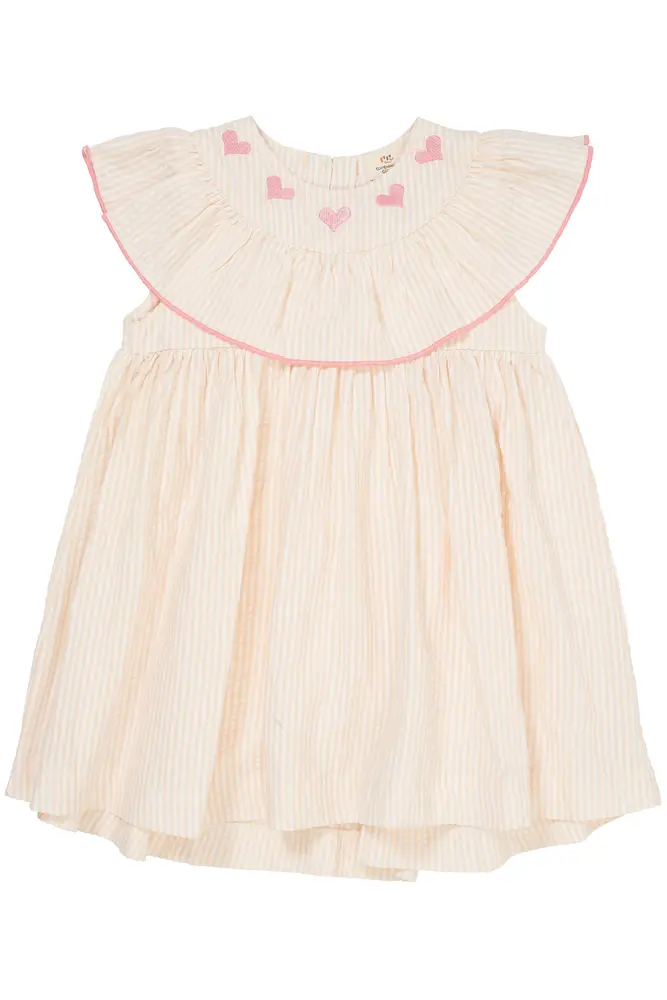 Bæk Og Bølge Kjole M. Hjerte Broderi   Dusty Rose   74 fra Copenhagen Colors