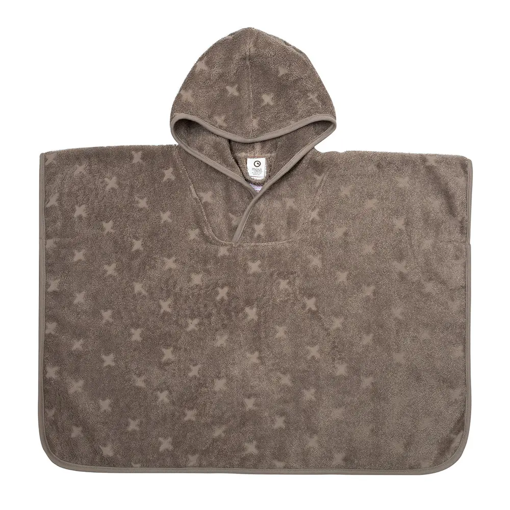 Frotté Poncho Med Hætte   Cashew 110 140 fra Müsli