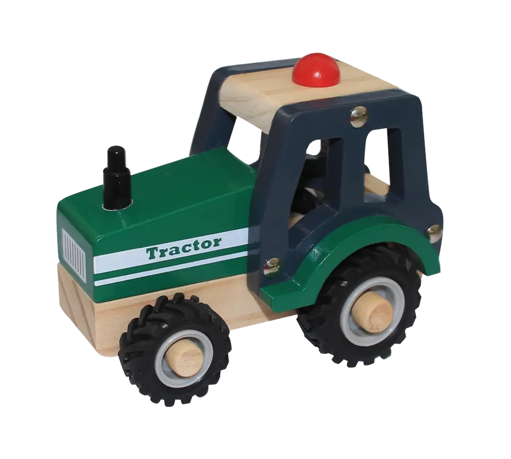 Traktor I Træ Med Gummihjul fra Magni