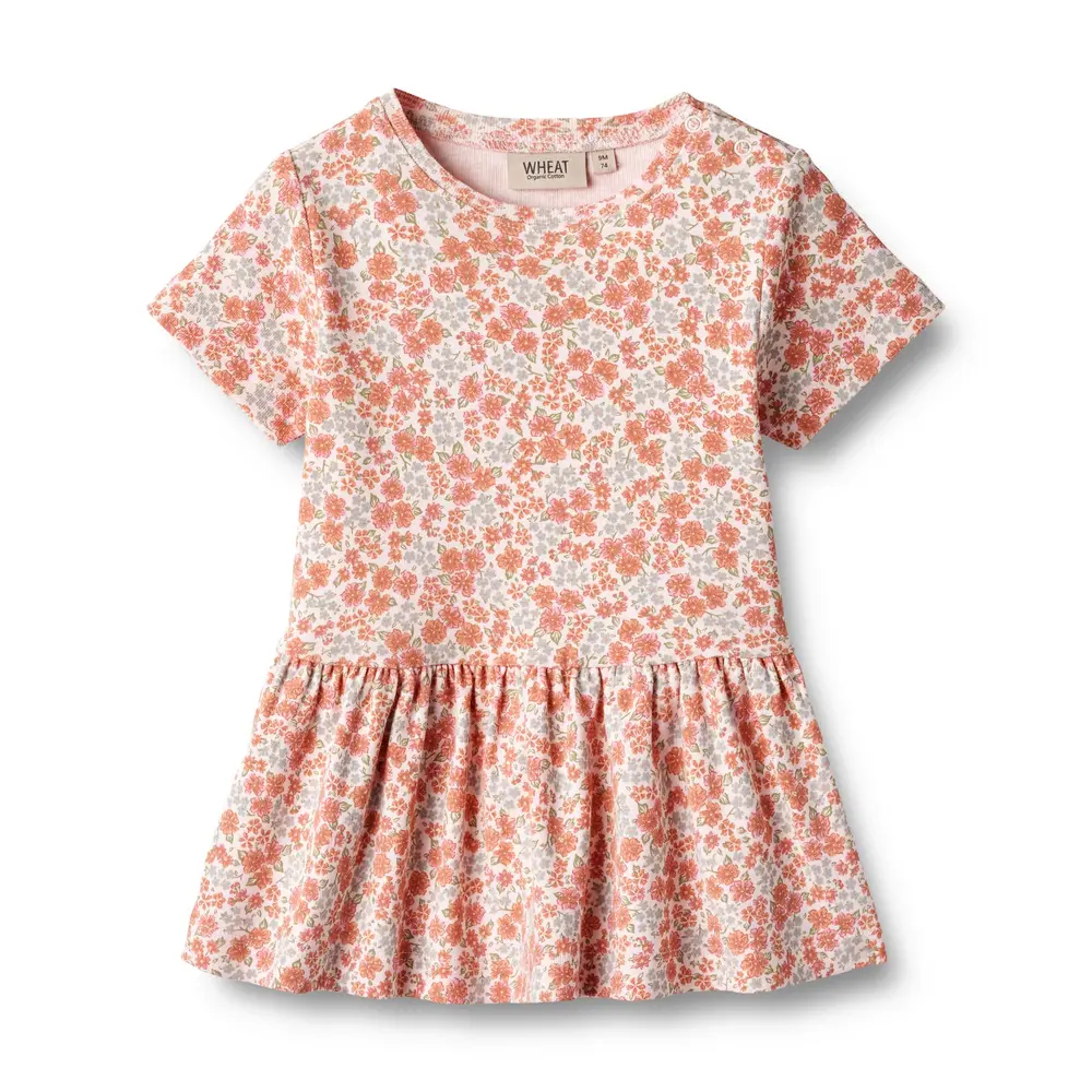 Birthe Jersey Kjole   Rose Flowers   80 fra Wheat
