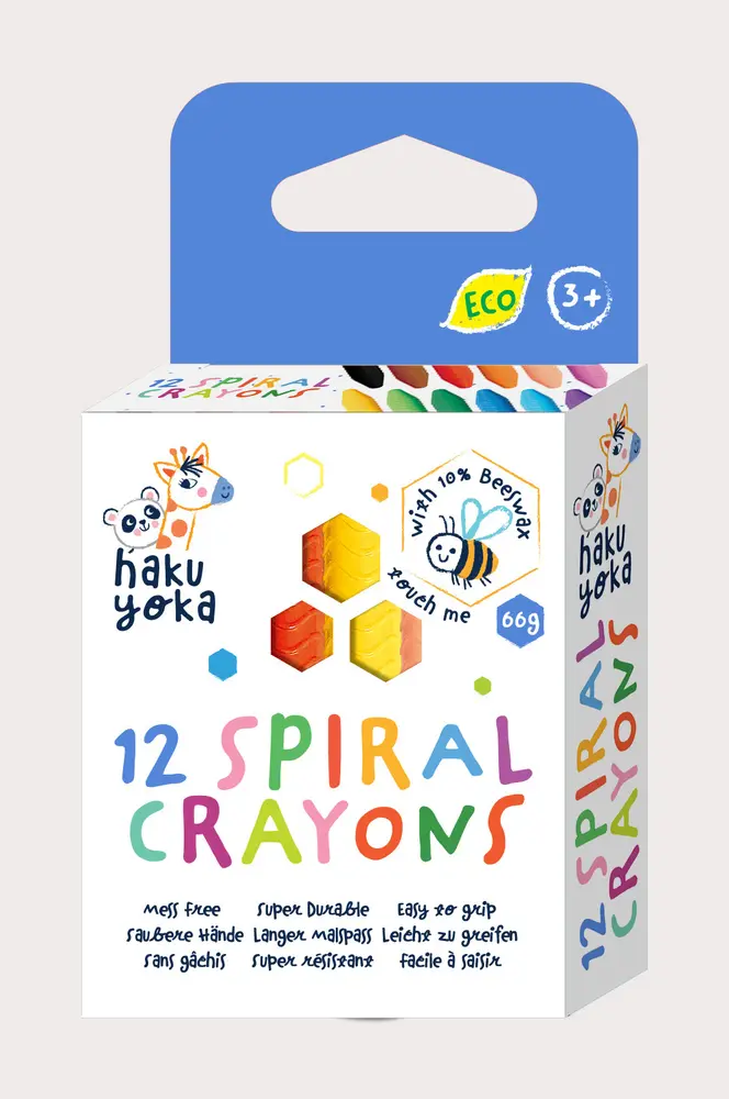 Spiralformede Farvekridt   12 Styk fra Haku Yoka