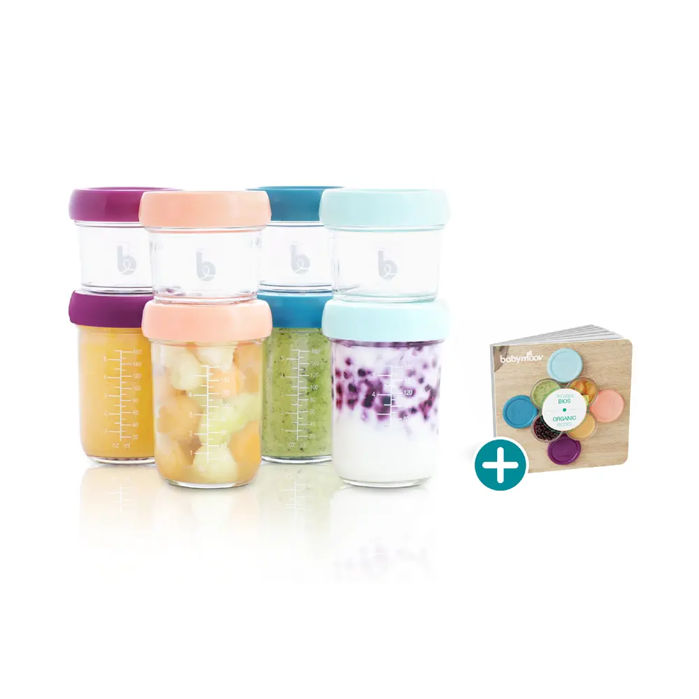Glas Madbøtter   4x 100ml & 4x 220ml fra Babymoov