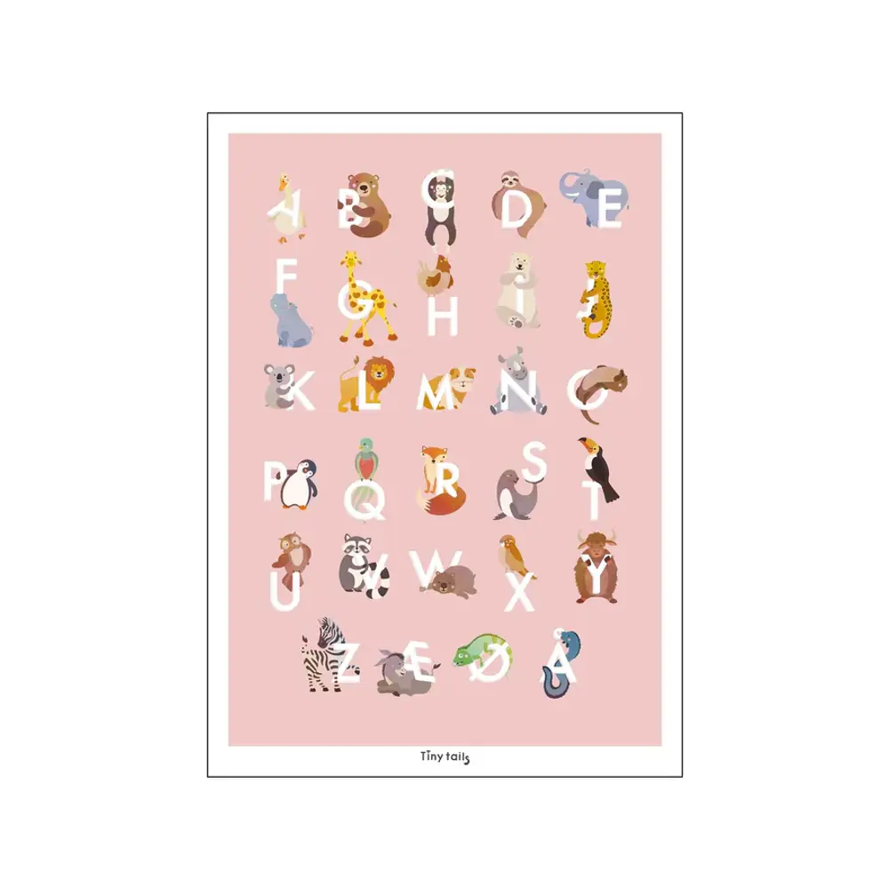 Plakat Abc Lyserød A3 fra Poster & Frame