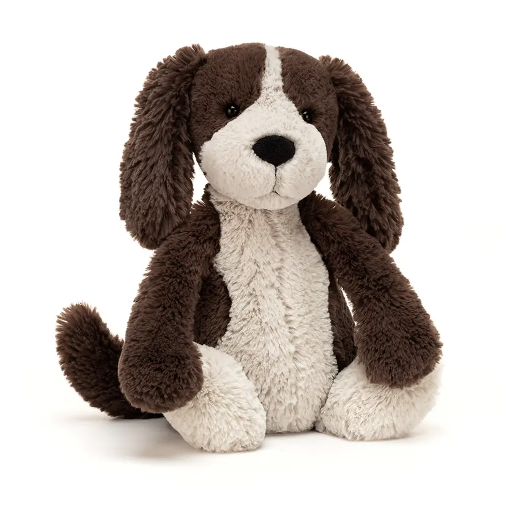 Bashful Hund, Brun Hvid, Original 31 Cm fra Jellycat