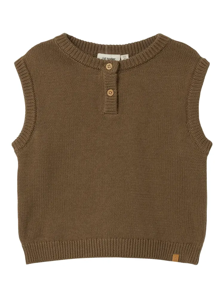 Ramlo Løs Strik Vest   Shitake   110 fra Lil' Atelier
