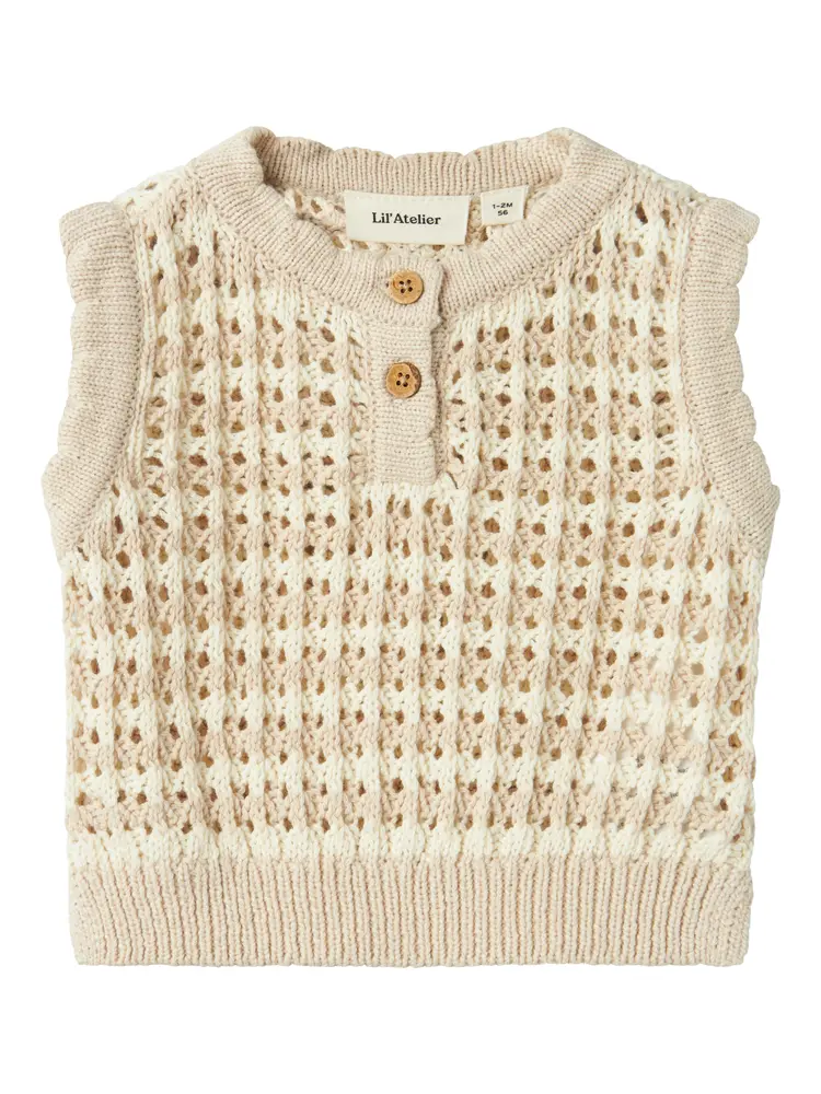 Boa Strik Vest   Turtledove   74 fra Lil' Atelier