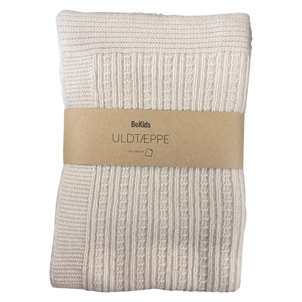 Plaid, Strikket Uld   Off White fra Bekids
