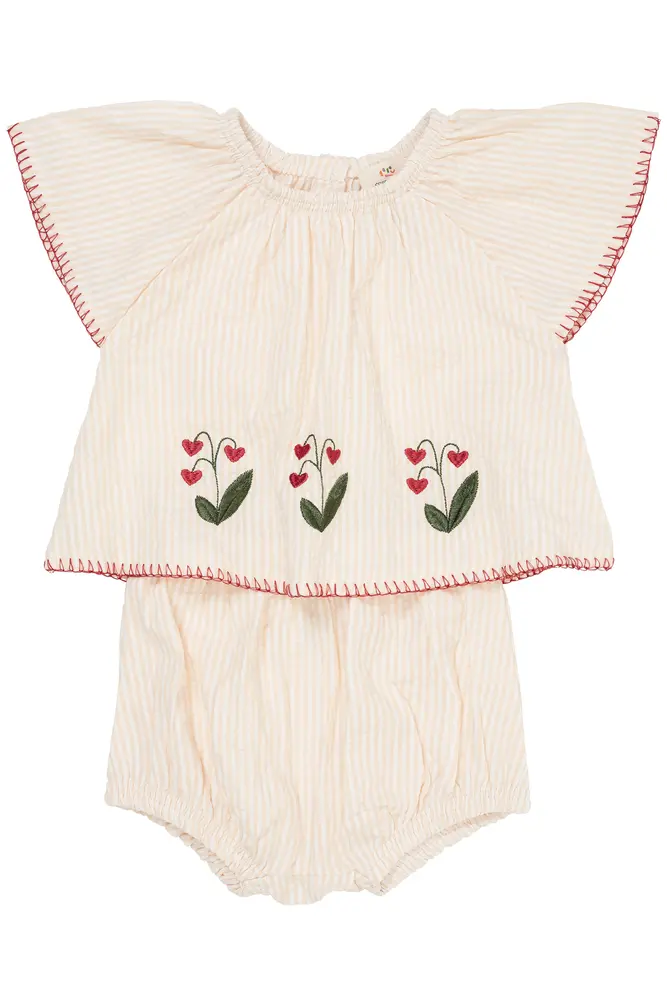Bæk Og Bølge Babyset M. Broderi   Berry   80 fra Copenhagen Colors