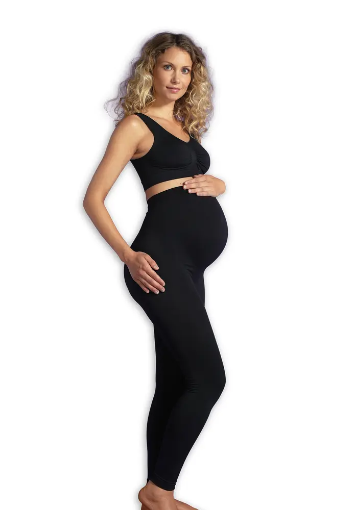 Graviditets Leggings M. Støtte (recycled) Sort M fra Carriwell