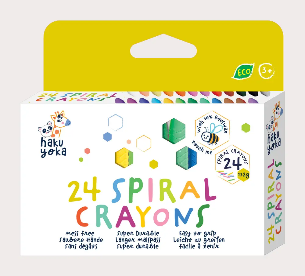 Spiralformede Farvekridt   24 Styk fra Haku Yoka