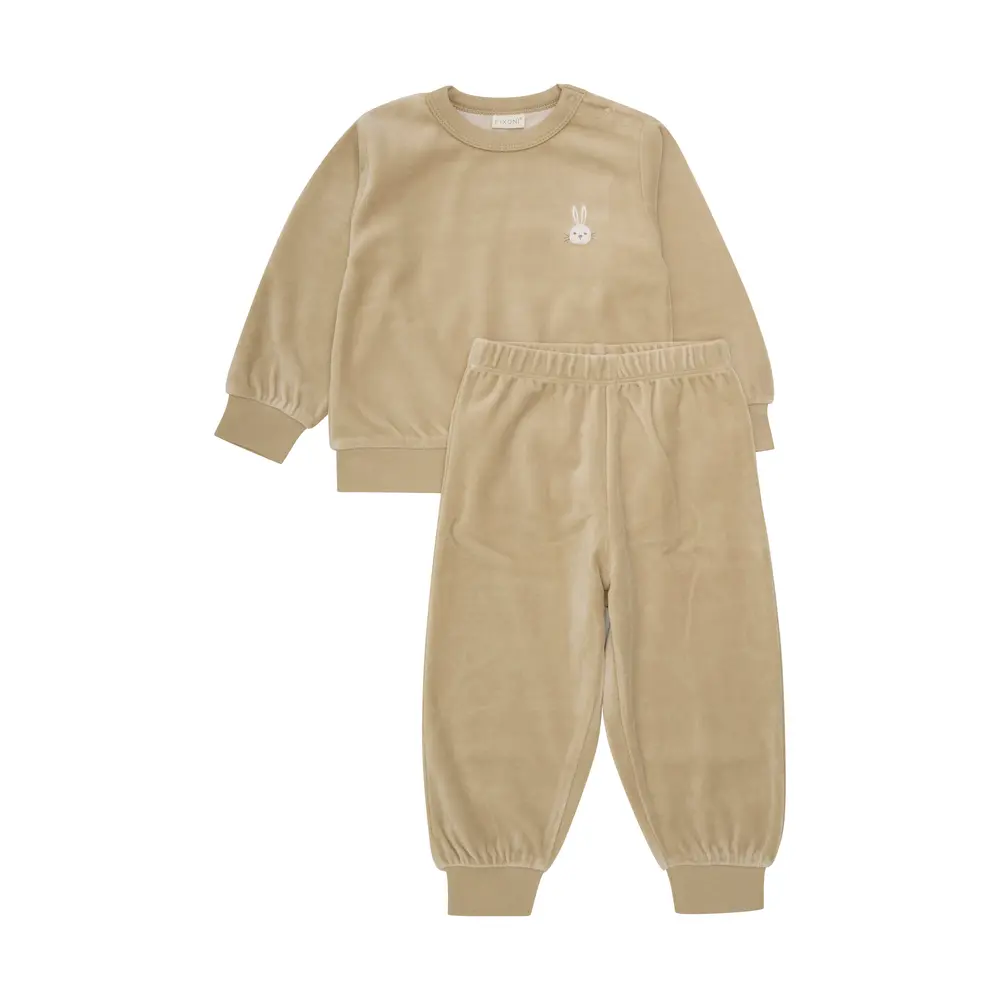 Velour Jogging Sæt   Sesame   98 fra Fixoni