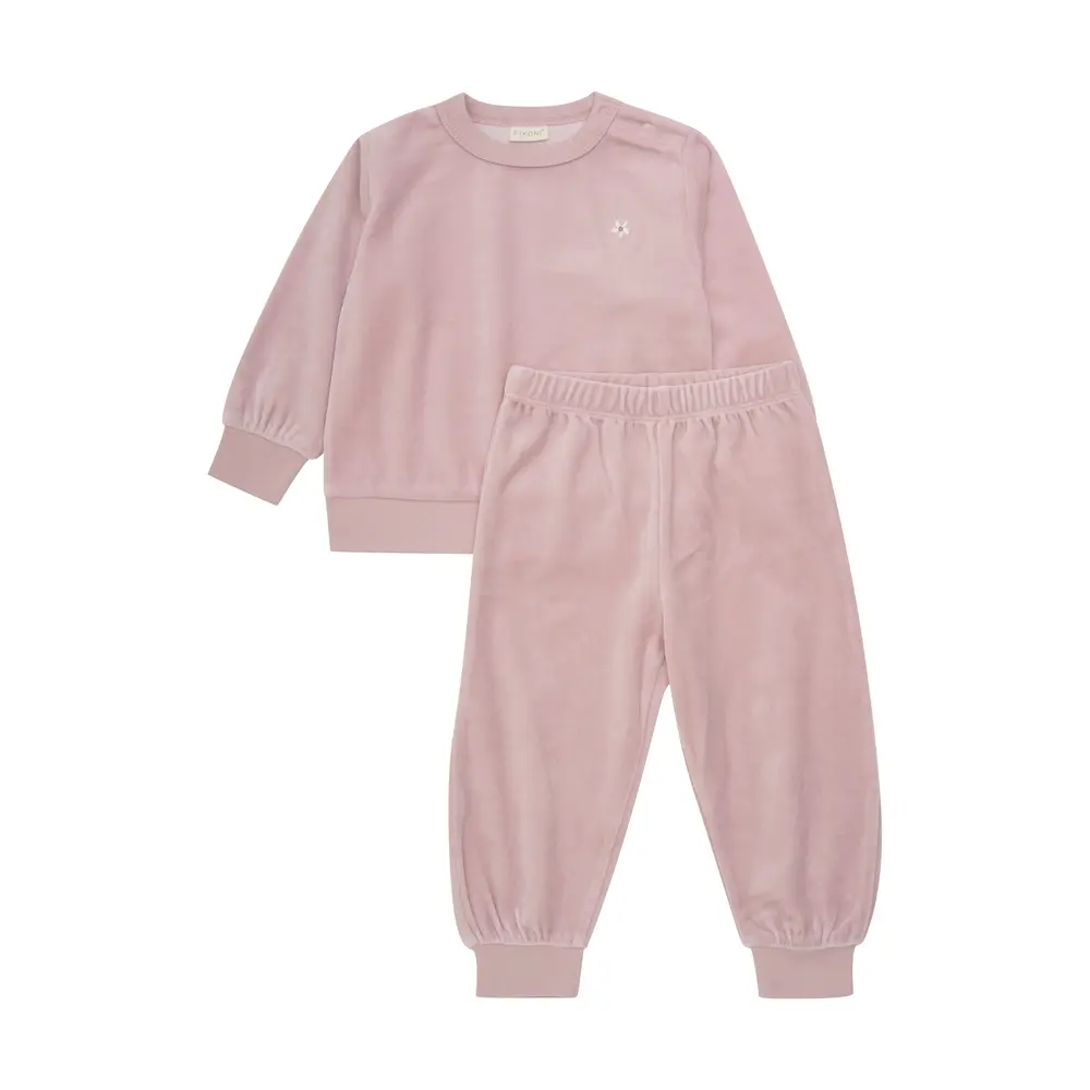 Velour Jogging Sæt   Shadow Gray   80 fra Fixoni