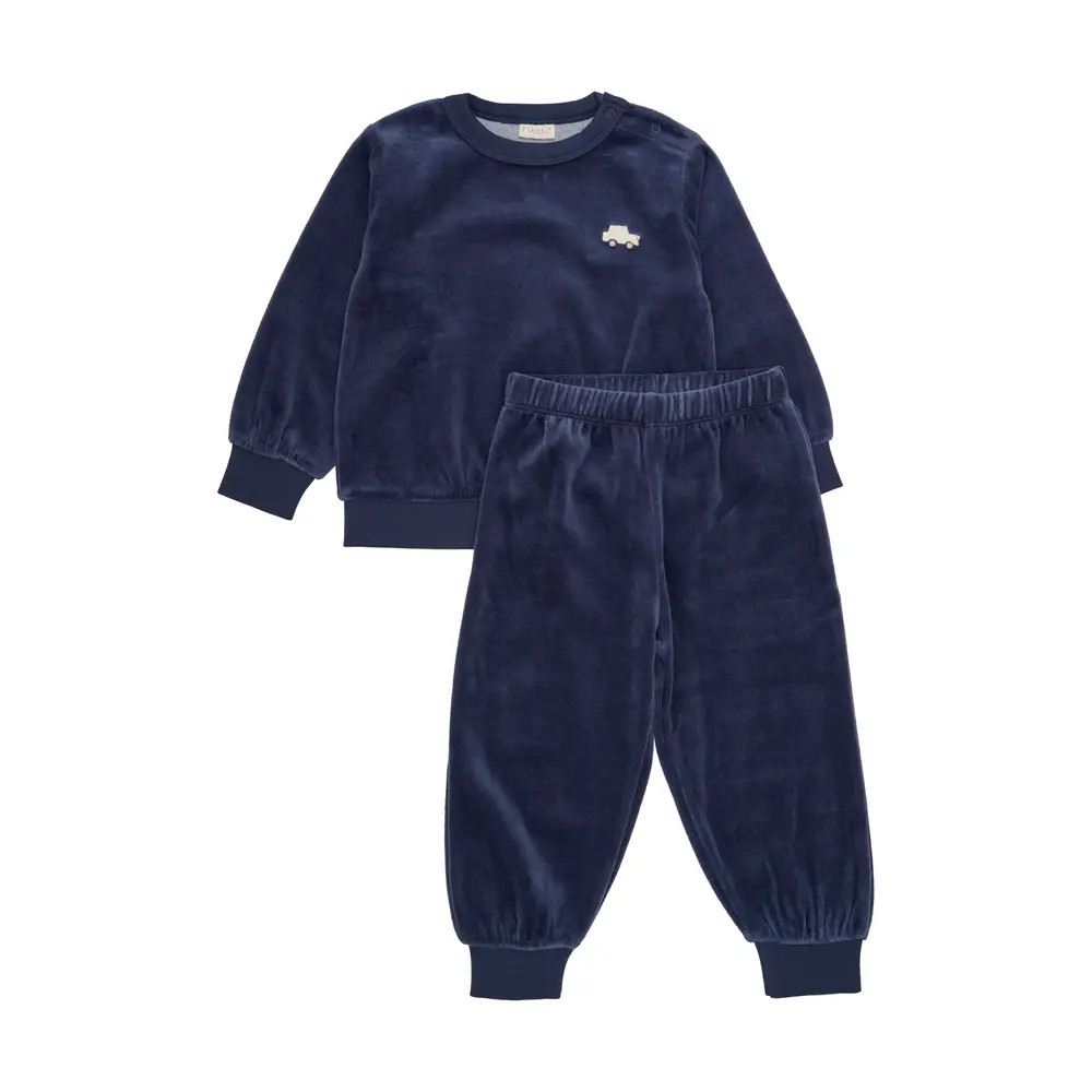 Velour Jogging Sæt   Vintage Blue   92 fra Fixoni