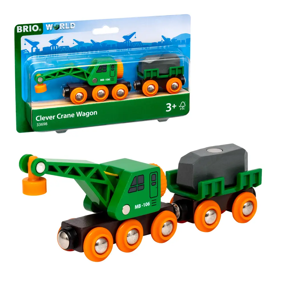 33698 Togvogn Med Kran fra Brio