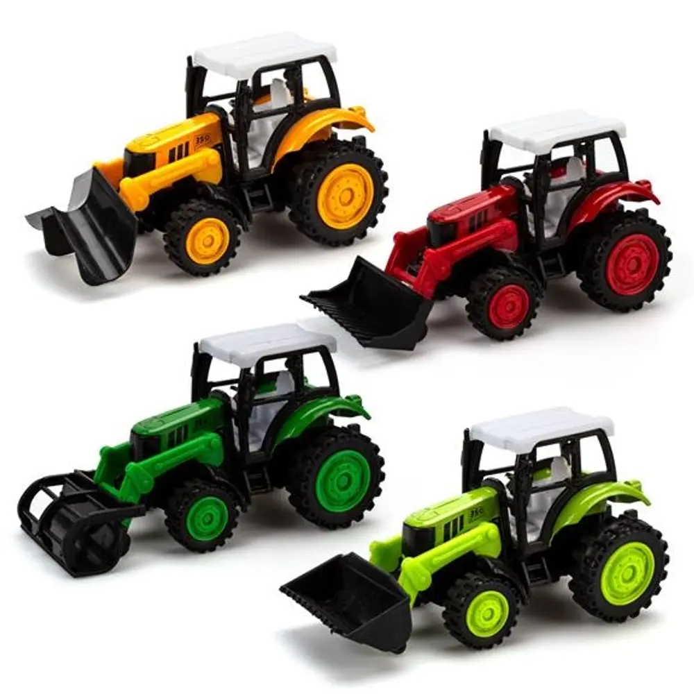 Traktor Med Frontlæsser Og Pull Back Ass. fra Magni