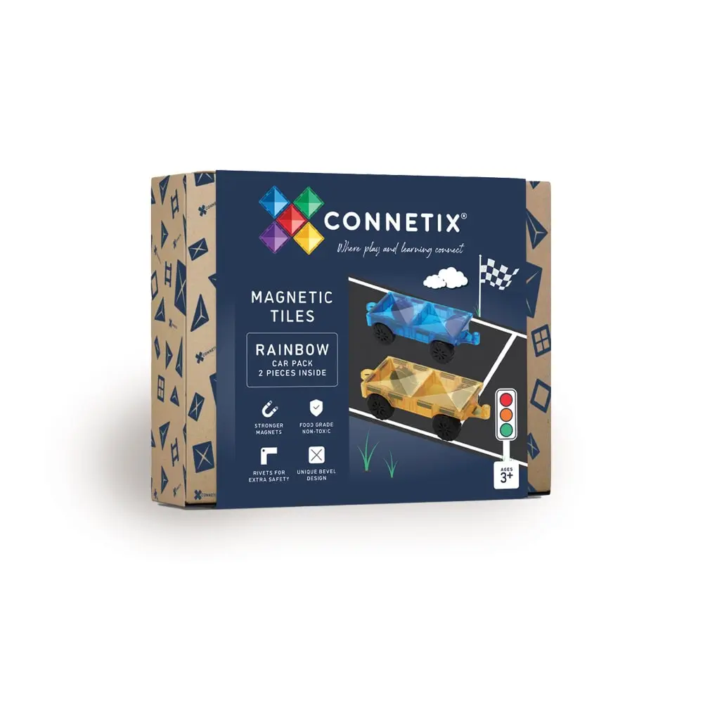 Car Pack   Magnetbiler 2 Stk.   Rainbow fra Connetix