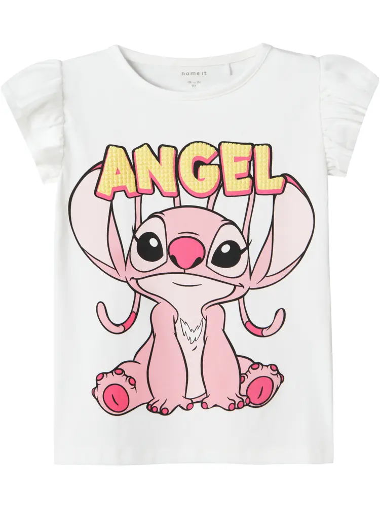 Asbiri Stitch Ss T Shirt   Brightwhit   116 fra Name It