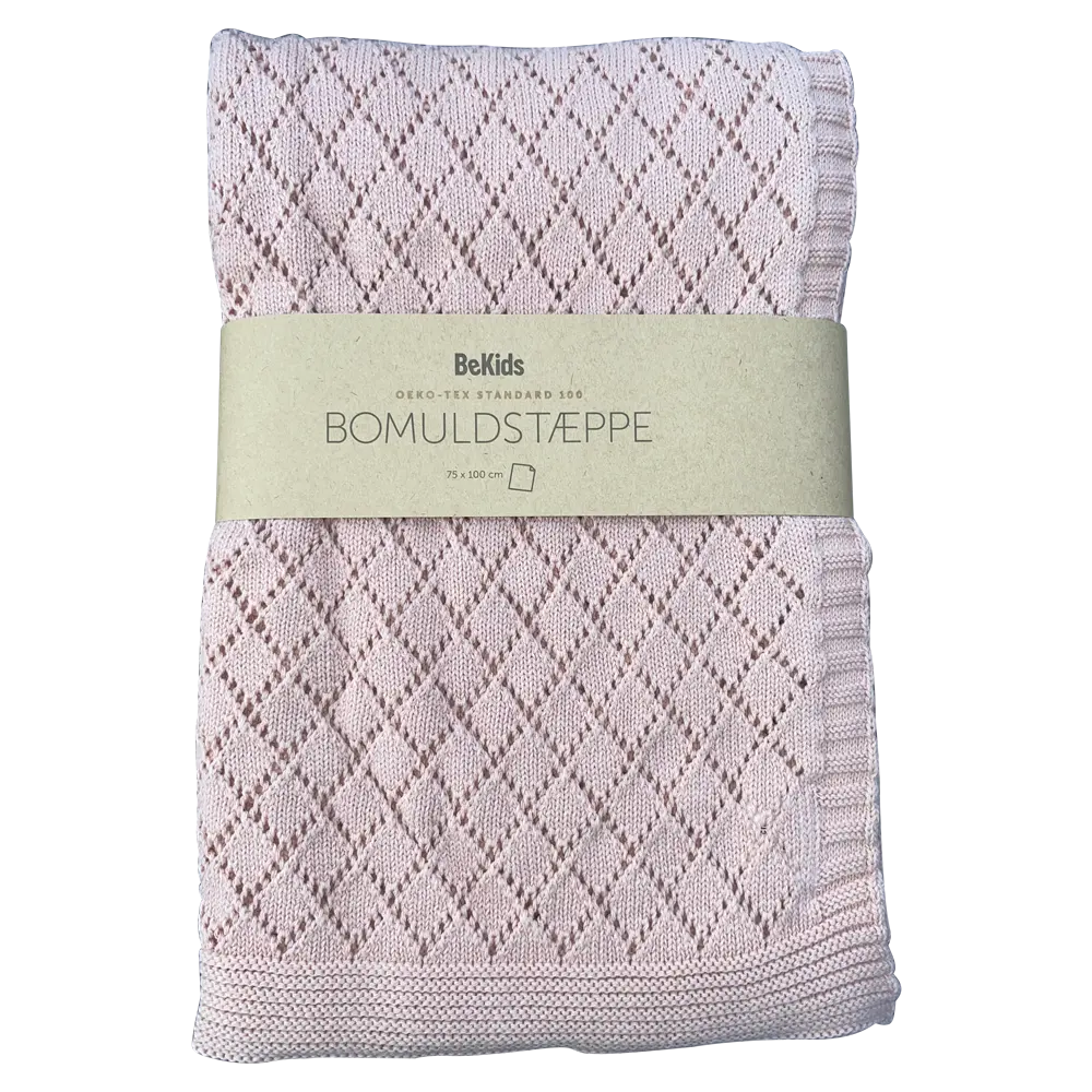 Plaid, Strikket Bomuld   Rosa Smoke fra Bekids