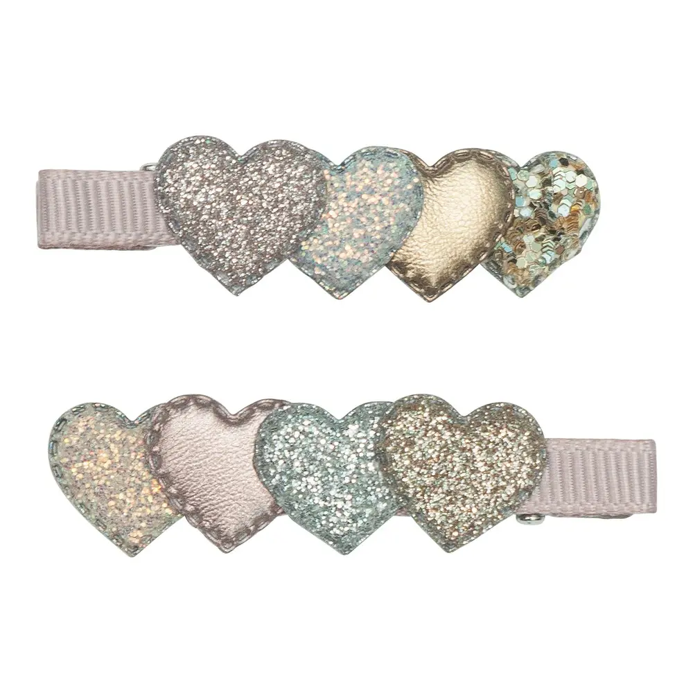 2 Hårclips   Layered Heart Swanlake fra Mimi & Lula