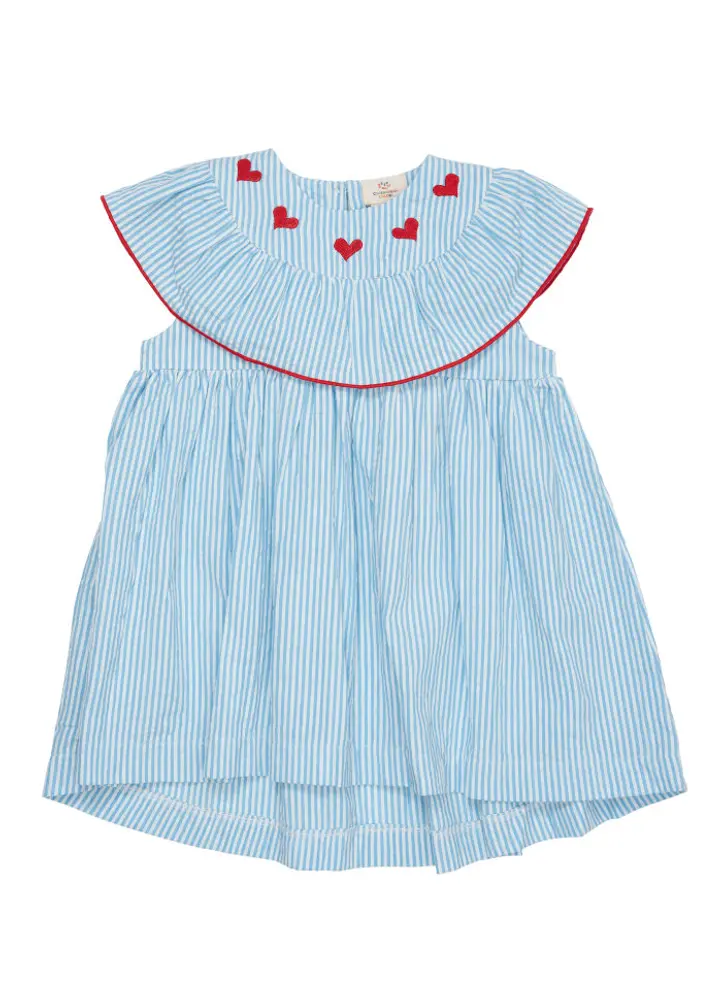 Bæk Og Bølge Kjole M. Hjerte Broderi   Sky Blue   104 fra Copenhagen Colors