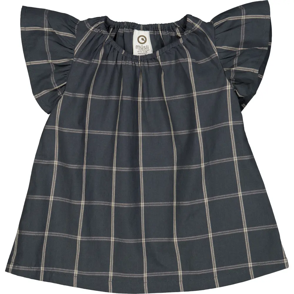 Check Kjole Med Tern   Night Blue  Cashmere   98 fra Müsli