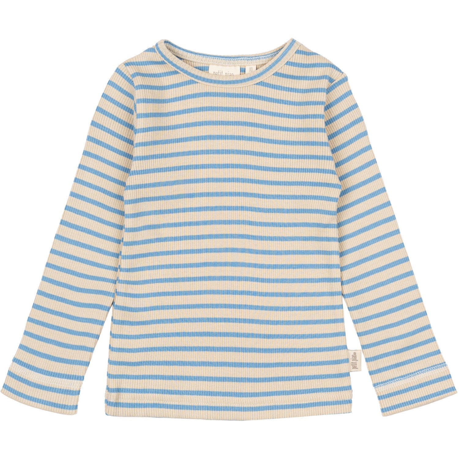 Allure Blue Dark Off White Bluse Modal Striped   Str. 80 fra Petit Piao